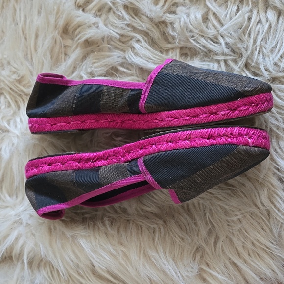 Fendi Pequin Striped Canvas Espadrille Flat, Pink - Picture 5 of 8